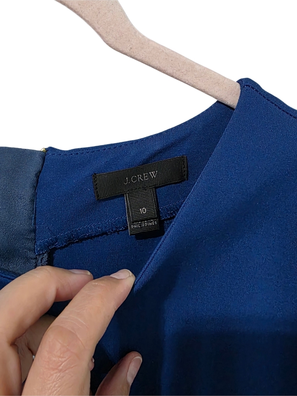 J.Crew 3/4 sleeve Royal Blue Sheath Dress - Picture 4 of 8